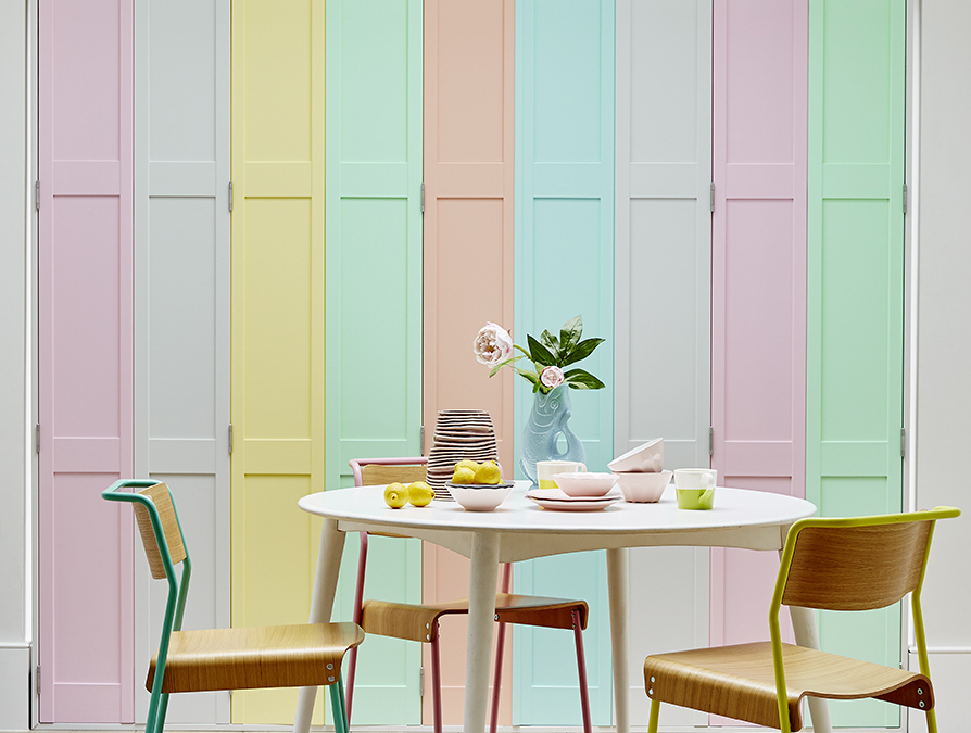 Multi coloured solid shutters 