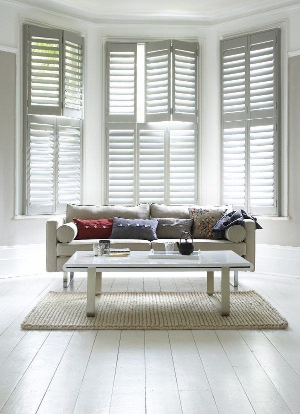 Grey tier on tier shutters 