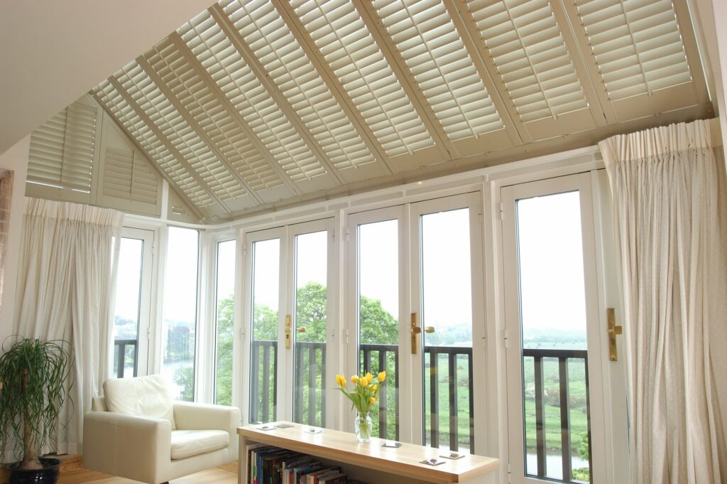 Shutters on conservatory roof